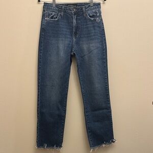 Just Black Denim Women’s The Vintage Straight‎ Dark Denim Size 27 Frayed Hem